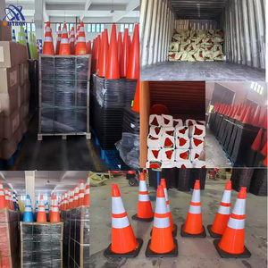 Cône de signalisation routière flexible en PVC orange de qualité supérieure pour <span class=keywords><strong>la</strong></span> sécurité routière, séparateur de voie de circulation - Product Image 6