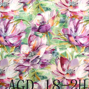 Tissu floral soyeux de luxe en satin de polyester Charmeuse spandex doux imprimé tropical personnalisé pour robe - Product Image 4
