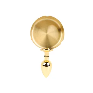 Consolador Anal de acero inoxidable dorado/plateado 100% impermeable BDSM Butt Plug juguete sexual para adultos - Product Image 6