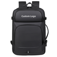 Sac à dos pour ordinateur portable professionnel extensible avec logo personnalisé, multi-poches, pour le travail, le campus, les trajets quotidiens