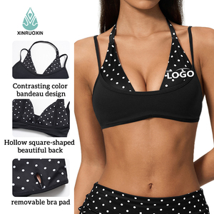 <span class=keywords><strong>Reggiseno</strong></span> da Yoga da Donna Multistrato con Patchwork a Contrasto, Halter, Schiena Scoperta, Coppe Rimovibili, Traspirante, per Fitness e Allenamento - Product Image 2