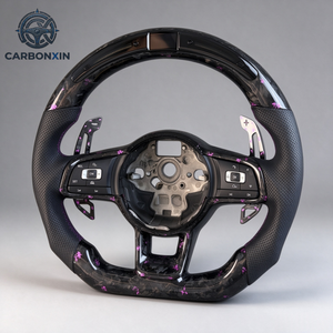 Volante Deportivo LED de Fibra de Carbono Forjado Personalizado con Levas de Cambio para Volkswagen Golf Mk7 Mk7.5 R 7R GTI GTD GTE TSI Polo - Product Image 4