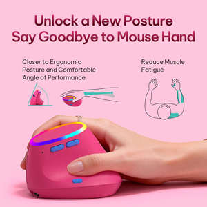 Ratón Ergonómico Inalámbrico Programable de Tres Modos, Recargable, con Retroiluminación RGB, para Mano Derecha, para Computadora Portátil, de Escritorio y Tableta - Product Image 5
