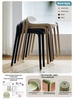 Tabouret haut en plastique épaissi de style nordique pour adulte, chaise de salle à manger domestique, tabouret de bar commercial pour restaurant et salle d'attente