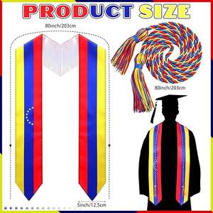 Estola de Graduación con Diseño de Banderas de Países Mixtos y Cordones de Honor para Ceremonia de Graduación - Product Image 2
