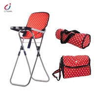 Jouets de rôle en plastique pour bébé Chengji, ensemble de 5 accessoires pour poupées, chaise haute pour poupée
