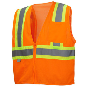 CITICITY Class 2 High Visibility Mesh Contrast Trim Reflective Vest <b>Construction</b> <b>Work</b> <b>Jacket</b> Zipper Front Safety Vest with logo - Product Image 5