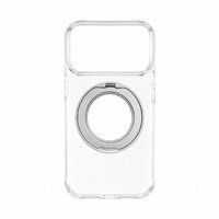 Coque de téléphone transparente en PC avec anneau magnétique et béquille pour iPhone 18/17/16/15/14, avec pare-chocs rigide résistant aux chutes et cadre d'objectif détachable