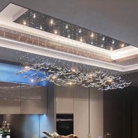 Lustre moderne en forme de papillon, long et suspendu, pour la décoration d'éclairage de restaurant, hôtel, villa, escalier, LED personnalisé