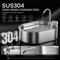 Fontaine à eau pour chat Pawsun Charge 3.2L en acier inoxydable, compatible lave-vaisselle, distributeur d'eau automatique pour animaux de compagnie, prévient l'acné