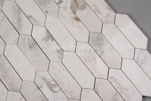 Gạch Khảm Hoa Văn Đá Cẩm Thạch Tự Nhiên Màu Trắng Rực Rỡ Khảm Hoa Văn Lục Giác Dài - Product Image 6