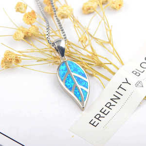 Collier Ancre Série Forêt Bestseller pour Femme avec Pendentif Bleu en Alliage de Cuivre Plaqué Argent Chaîne Boîte Chrétienne Cadeau - Product Image 3