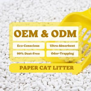 Litière pour chat en papier, absorption rapide, agglomération rapide, 99,9 % absorbante, échantillons gratuits, emballage personnalisé avec logo - Product Image 2