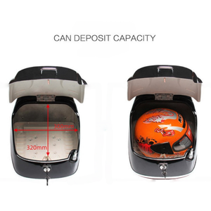 <span class=keywords><strong>Top</strong></span> <span class=keywords><strong>case</strong></span> arrière pour <span class=keywords><strong>moto</strong></span>/scooter RSP 32L, coffre à bagages verrouillable en ABS avec dossier, plaque de base en fer, kit de montage universel - Product Image 4