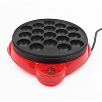 Mesin panggang listrik, alat memasak profesional Chibi Maruko 110V/220V, pembuat Takoyaki gurita