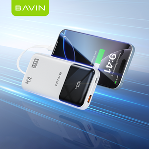BAVIN Atacado PC1170S 10000 Mah 22.5W Dual Cabos Embutidos Banco de Potência do Telefone Móvel com Display Digital LED - Product Image 1