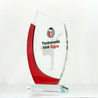 Personal isierte benutzer definierte rote schwarze Kurve Kristall Plaque Award Kristall Plakette