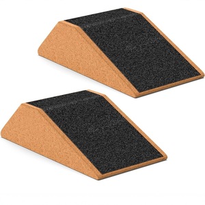 Cuña de corcho para sentadillas 23x12.5x6.5cm con adhesivo negro mate para sentadillas profundas y flexibilidad de tobillos, accesorio de yoga y fitness - Product Image 2