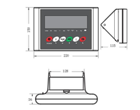 Contrôleur d'indicateur de pesage numérique haute précision AC-T2 RS232 RS485 MODBUS-RTU avec boîtier en acier inoxydable 304 pour plateformes de pesée de table/sol