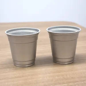 2024 nueva taza de aluminio al por mayor 500ml tazas de cerveza de aluminio apilables de una sola pared botellas de agua potable fría cerveza taza de aluminio