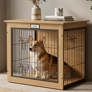 Cage à chien multifonctionnelle en bois, niche pour chien, meuble pour animaux de compagnie, maison pour chien à vendre - Product Image 5