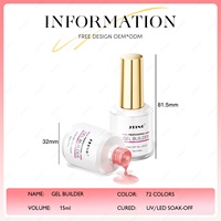 JTING Gel Constructeur Longue Durée 72 Couleurs 15ml – Gel UV/LED en Bouteille pour Renforcement et Extension des Ongles en Salon