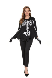 Halloween lindo esqueleto capa niñas <span class=keywords><strong>calavera</strong></span> capa conjunto fiesta Cosplay esqueleto <span class=keywords><strong>disfraz</strong></span> para Mujeres Hombres - Product Image 5
