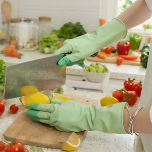 Guantes de Látex de Goma Coreanos Reutilizables de 26 cm y 40 g, Mini, Suaves, Antideslizantes, para Limpieza de Cocina, Lavavajillas, Impermeables, <span class=keywords><strong>2026</strong></span> - Product Image 6