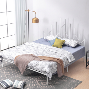 Modern Black Single Metal <b>Bed</b> <b>Frame</b> Queen Size Industrial Design <b>Platform</b> Bedstead Stable Bedroom Furniture for Home Hotel Adult - Product Image 4