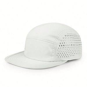 Wholesale <b>Flat</b> Bill Snapback Cap Quick Dry Fabric Sports Running Cap 7 Panel Laser Perforated <b>Hats</b> Custom Baseball Cap - Product Image 3