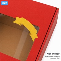 Boîte à fruits rouge personnalisée avec fenêtre transparente, emballage en carton ondulé