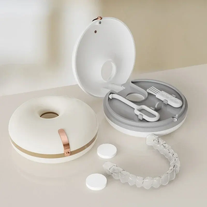 Donut Beugels Opbergdoos Onzichtbare Beugels Tandheelkundige Houder Opbergdoos Draagbare Kunstgebit Opbergdoos - Product Image 1