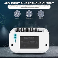 Haut-parleur amplificateur de guitare électrique rechargeable 10W avec égaliseur 3 bandes, canal de distorsion, Bluetooth