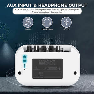 Wiederaufladbarer 10W E-Gitarrenverstärker Lautsprecher mit 3-Band-EQ, Distortion-Kanal und Bluetooth - Product Image 4