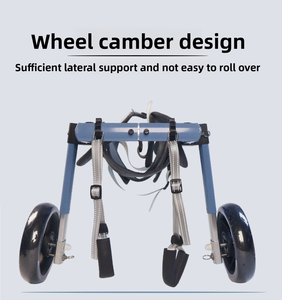 Fauteuil roulant robuste en aluminium <span class=keywords><strong>pour</strong></span> grands chiens, écologique, avec réglage multi-angles de la camber, pliable sans assemblage, aide à la marche <span class=keywords><strong>pour</strong></span> chiens handicapés - Product Image 3