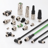 Conector Circular M12 Macho Hembra de 2, 3, 4, 5, 8, 12, 17 Pines, Sin Blindaje, en Ángulo, Cable Conector M12 a Prueba de Agua para Sensor