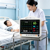Monitor de Pacientes Portátil PM12B para UCI/Quirófano/Clínica, Pantalla TFT de 12.1 Pulgadas, Salida VGA, EtCO2 y IBP Dual Opcionales