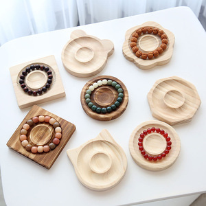 Wooden Jewelry Tray Beaded Display Plate Natural Wood Craft DIY Materials Office Hotel Restaurant Gift Use - Product Image 3