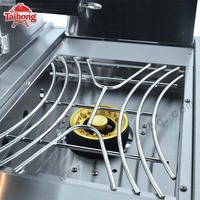 Barbecue à gaz 6 brûleurs en acier inoxydable 304 avec brûleur latéral, allumage électronique, cuisine extérieure intégrée
