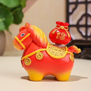 Eco-Friendly Resin Cute <strong>Horse</strong> Statue Lucky Charm Persimmon Mascot Year of <strong>Horse</strong> Collectible Figurine Promotional Gift - Product Image 3