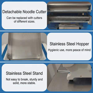 Nouvelle machine à étaler la pâte automatique de table avec rouleaux en acier inoxydable 304 et boutons de réglage rouges pour la production de pâtes et de nouilles en boulangerie - Product Image 4