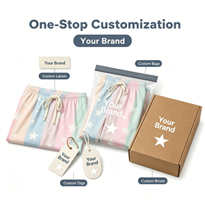 Pantalones <span class=keywords><strong>de</strong></span> Pijama 100% Poliéster con Estampado Completo, Ropa <span class=keywords><strong>de</strong></span> Dormir para Mujer, Impresión Bajo Demanda - Product Image 4