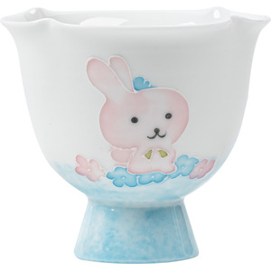 Hand Painted Cute Rabbit Ceramic Stemmed <b>Teacup</b> Porcelain Kung Fu Tea Cup For Home Use New Chinese Style - Product Image 5