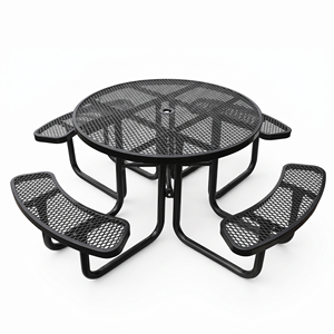 <span class=keywords><strong>Tavolo</strong></span> da Picnic in Metallo per Esterni di Grado Commerciale Resistente, 4ft 6ft 8ft, <span class=keywords><strong>con</strong></span> Panca e Foro per Ombrellone - Product Image 3