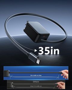 อะแดปเตอร์ชาร์จเร็วรุ่นใหม่ล่าสุด PD20W แบบพับได้ ปลั๊กแบบ US พร้อมสายชาร์จแบบยืดหดได้ Type C สำหรับโทรศัพท์ IP 16 15 และ Android - Product Image 3