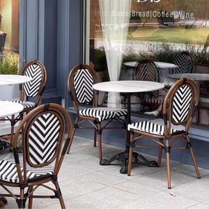 JXT Rattan Outdoor Restaurant Garden Parisian <strong>Bistro</strong> Dining Stackable French Style Rattan <strong>Bistro</strong> <strong>Table</strong> <strong>and</strong> <strong>Chair</strong> Outdoor - Product Image 1