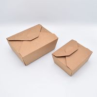 Boîtes à lunch jetables en papier kraft pour emporter, contenants alimentaires écologiques, résistants à l'eau et à l'huile, et faciles à transporter