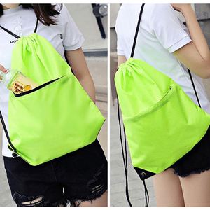 Sacs à dos promotionnels imperméables en polyester, sacs personnalisés, sacs à dos de sport avec cordon de serrage - Product Image 4