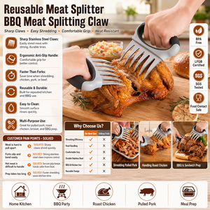 Fourchettes à viande réutilisables pour <span class=keywords><strong>barbecue</strong></span>, déchiqueteur de viande, séparateur de viande, fourchettes à porc déchiqueté pour la <span class=keywords><strong>cuisson</strong></span> au <span class=keywords><strong>barbecue</strong></span> (vente en gros) - Product Image 1