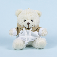 Porte-clés en peluche ours en sweat-shirt, mini ours assis, pendentif décoratif pour sac, cadeau